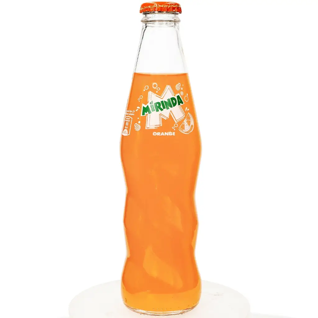 نوشابه پرتقالی MIRINDA مدل ORANGE حجم ۲۵۰ میلی‌لیتر